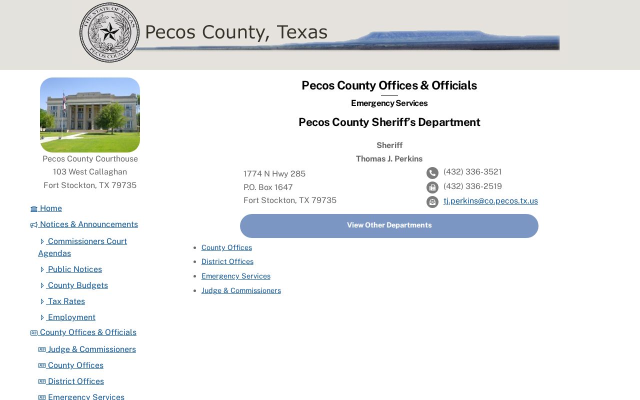 Pecos County Sheriff official contact page for three-day jail release requests